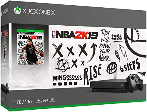 Microsoft Xbox One X 1TB NBA 2K19 צרור + בקר אלחוטי של כוחות צבא II | כלול ： Xbox One X 1TB מסוף, NBA 2K19 משחק מלא, בקר אלחוטי Xbox One